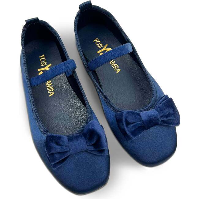 Miss Emory Darling Bow Satin Flat, Navy - Flats - 5