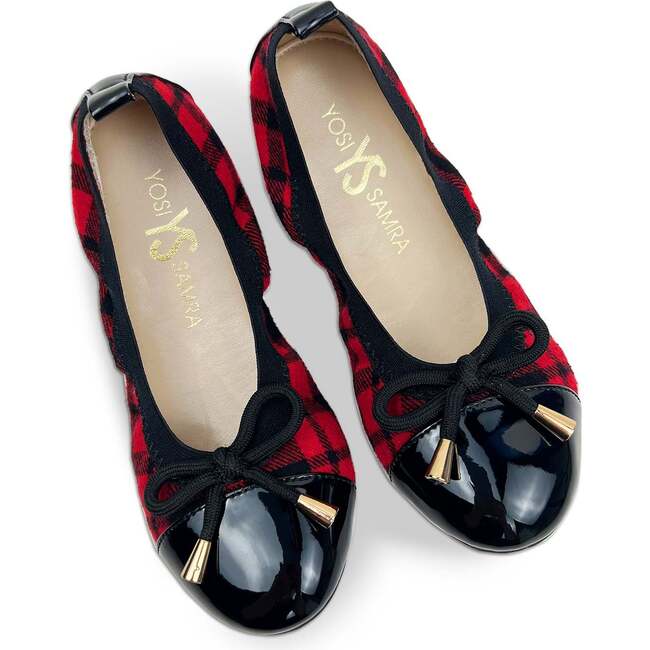 Miss Samantha Sweet Bow Plaid Ballet Flat, Red And Black - Flats - 5