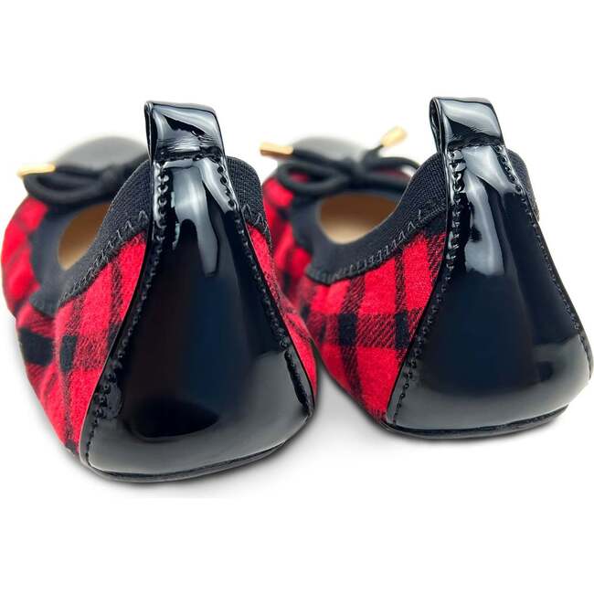 Miss Samantha Sweet Bow Plaid Ballet Flat, Red And Black - Flats - 6