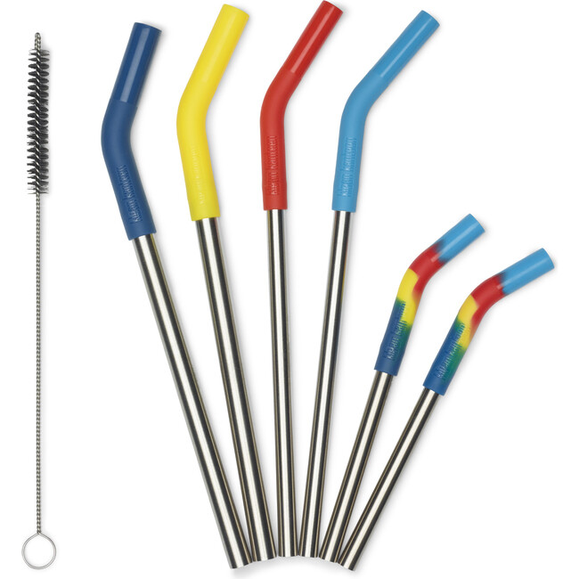 Stainless Steel Straw Combo, Multicolors (Pack Of 6)
