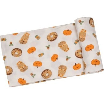 Pumpkin Spice Latte Swaddle Blanket, Orange Multi