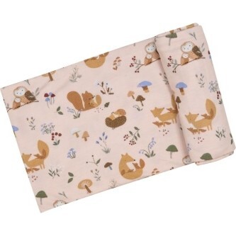 Woodland Families Swaddle Blanket, Pink