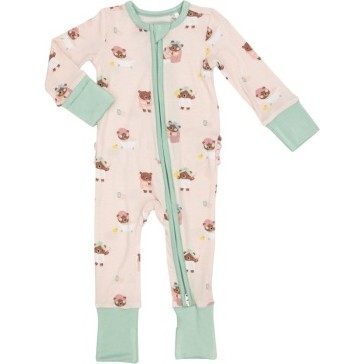 Spa Day Ruffle Zipper Romper, Pink Multi - Rompers - 1