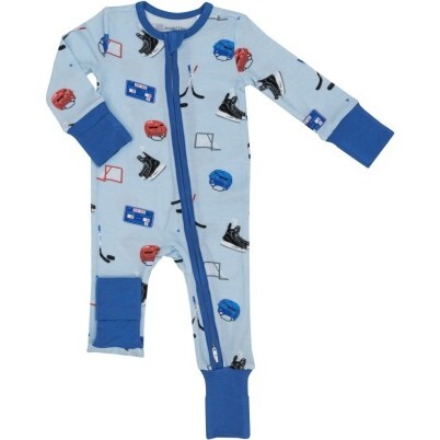 Hockey 2 Way Zipper Romper, Blue