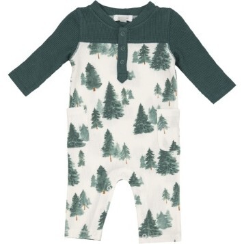 Forest Romper with Contrast Sleeve, Green