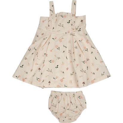 Floating Floral Ruffle Jumper with Diaper Cover, Cream