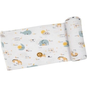 Full Of Love Swaddle Blanket, White