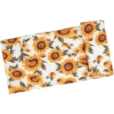 Fall Sunflower Swaddle Blanket, Yellow - Swaddles - 1