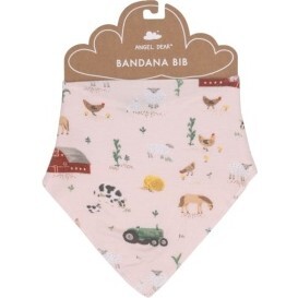 Big Red Barn Pink Bandana Bib, Pink - Bibs - 1