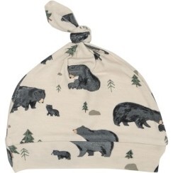 Black Bear Knotted Hat, Black