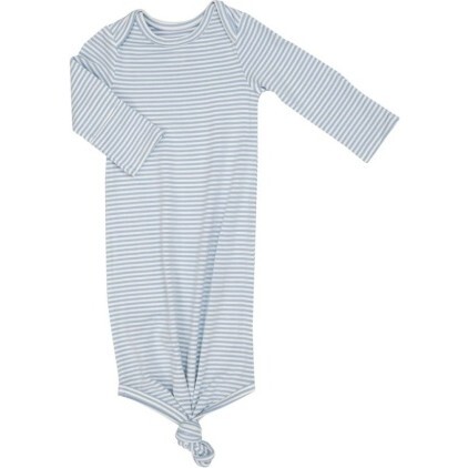 Bedtime Story Animals Stripe Knotted Gown, Blue