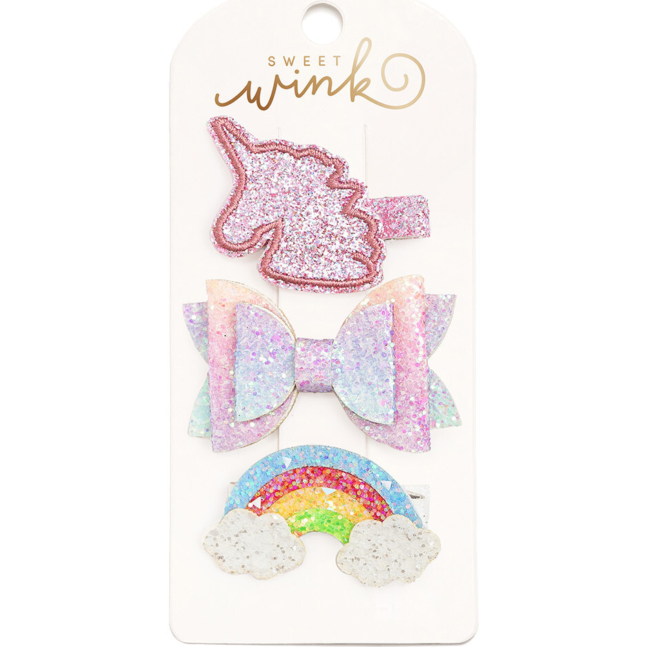 Unicorn Rainbow Clip Set, Multi - Hair Accessories - 1