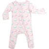 Zipped Long Sleeve Footed Onesie, Macarons - Bodysuits - 1 - thumbnail