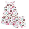 Sleeveless Drop Waist Dress With Matching Shorts, Donuts - Dresses - 1 - thumbnail