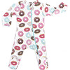 Zipped Long Sleeve Footed Onesie, Donuts - Bodysuits - 1 - thumbnail