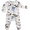 Zipped Long Sleeve Footed Onesie, Doggies - Bodysuits - 1 - thumbnail