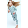 Long Sleeve Pajamas, Green Stripes - Pajamas - 2