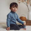 Cable Knit Sweater Top & Pant Set, Blue - Mixed Apparel Set - 3