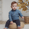 Cable Knit Sweater Top & Pant Set, Blue - Mixed Apparel Set - 2