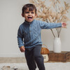 Cable Knit Sweater Top & Pant Set, Blue - Mixed Apparel Set - 5