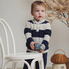 Striped Cable Knit Sweater Top & Pant Set, Navy - Mixed Apparel Set - 2