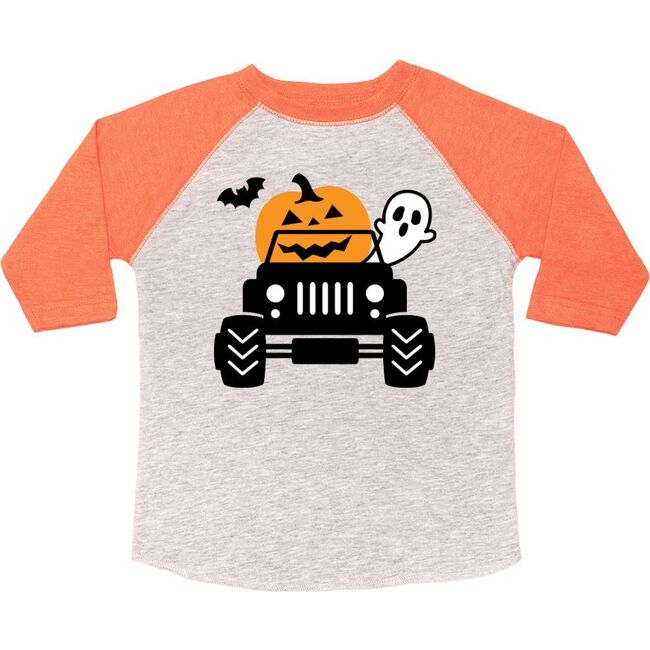 Pumpkin Monster Truck Halloween 3/4 Shirt, Heather/Orange