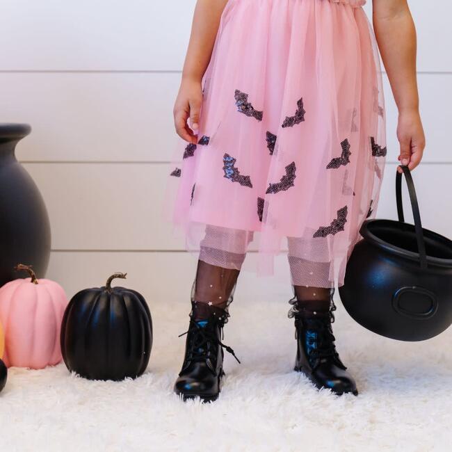 Bat Halloween Short Sleeve Tutu Dress, Multi - Dresses - 2