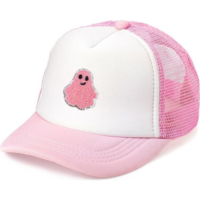 Ghost Patch Halloween Trucker Hat, Pink