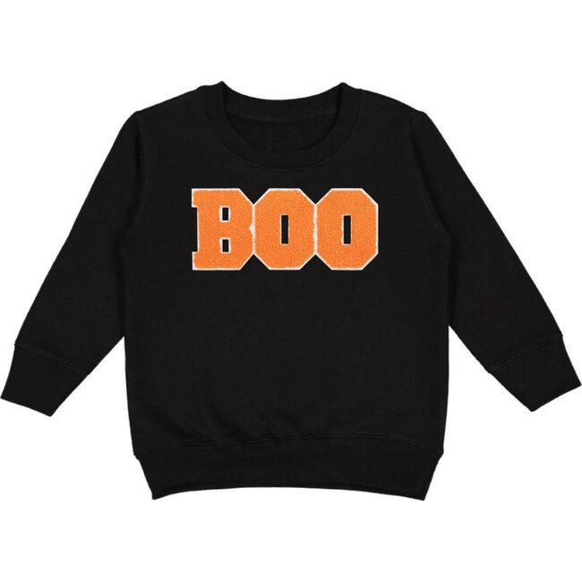 Boo Patch Halloween Sweatshirt, Black
