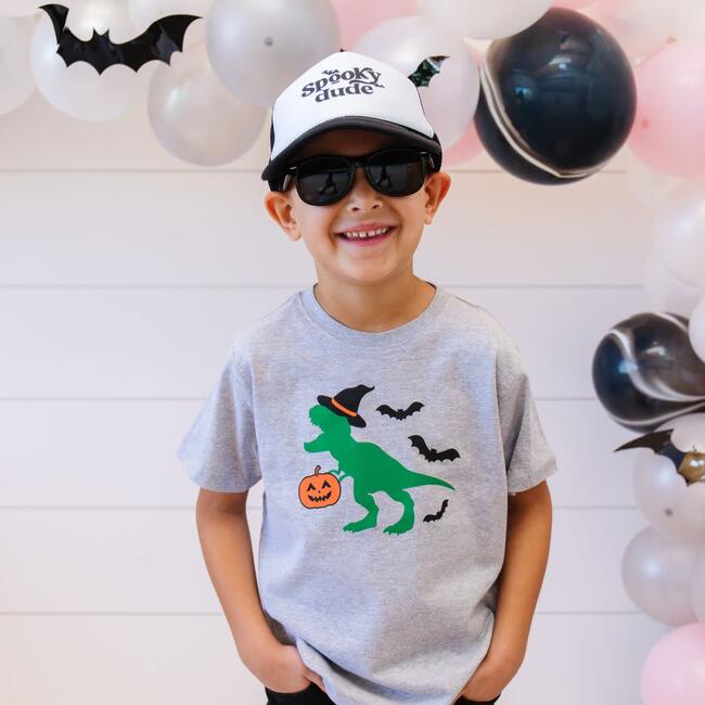 Trick Rawr Treat Halloween T-Shirt, Grey - T-Shirts - 2