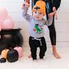 Bat Patch Halloween Beanie, Orange - Hats - 2