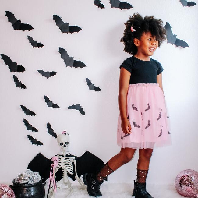 Bat Halloween Short Sleeve Tutu Dress, Multi - Dresses - 4