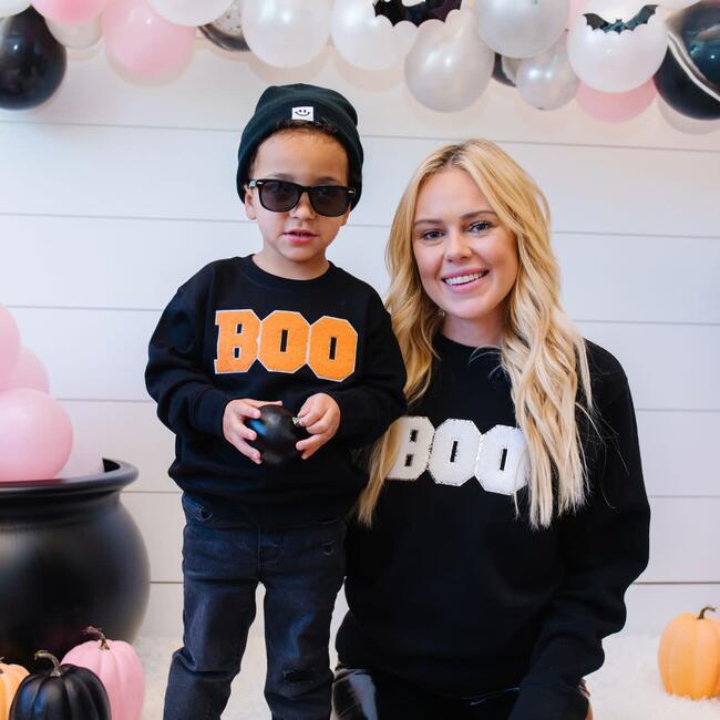 Boo Patch Halloween Sweatshirt, Black - Sweatshirts - 3