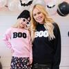Boo Patch Halloween Sweatshirt, Pink - Sweatshirts - 4