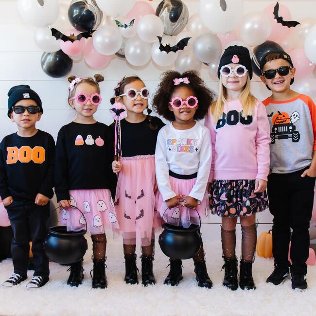 Boo Patch Halloween Sweatshirt, Black - Sweatshirts - 4