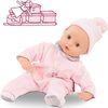 Muffin Pastellino 13" Soft Body Baby Doll with Bald Head in Pink Velour Footed Pajamas with Knit Cap and Pacifier - Dolls - 1 - thumbnail