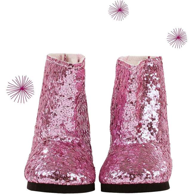 Glitter Pink Baby Doll Boots Accessories for Baby Dolls fit 16.5" - 19" dolls