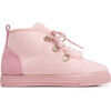 Suede Lace-Up Faux-Fur Sneaker Booties, Pink - Booties - 1 - thumbnail