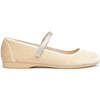 Classic Velcro Shimmer Strapped Velvet Mary Jane Shoes, Gold - Mary Janes - 1 - thumbnail