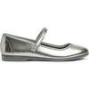 Classic Velcro Strapped Mary Jane Shoes, Silver Shimmer - Mary Janes - 1 - thumbnail