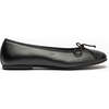 Plain Leather Sweet Bow Ballerina, Black - Flats - 1 - thumbnail