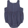 Windsor Baby Romper, Storm Blue Stripe - Rompers - 1 - thumbnail