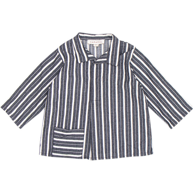 Piper Baby Shirt, Grey Stripe