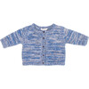 Misti Baby Cardigan, Blue/ Grey Mouline - Cardigans - 1 - thumbnail