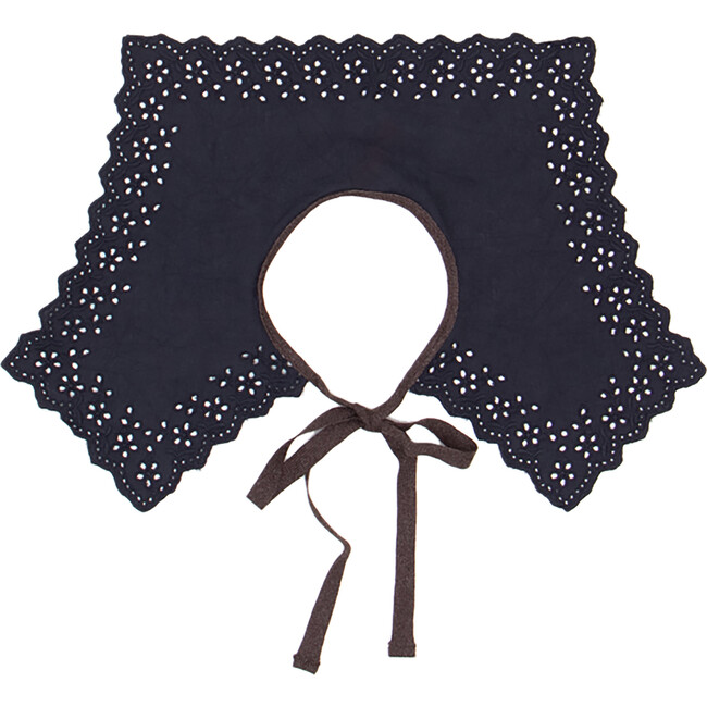 Embroidered Baby Collar, Black Broderie Anglaise - Scarves - 1