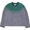 Avala Jumper, Grey Melange/Fir Green - Sweaters - 1 - thumbnail