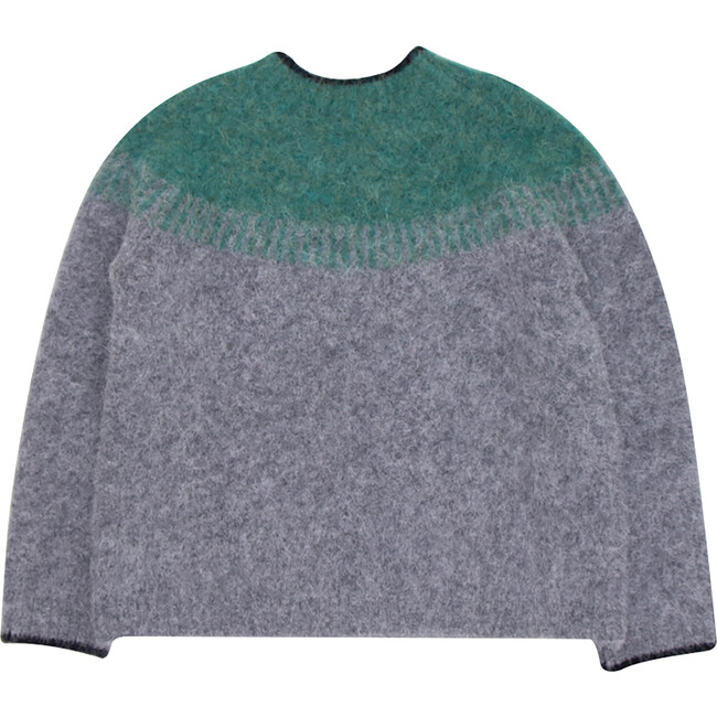 Avala Jumper, Grey Melange/Fir Green - Sweaters - 2