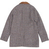 Annapurna Coat, Burgundy/Teal Houndstooth - Wool Coats - 2