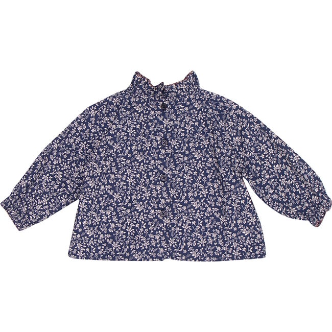 Amicia Baby Blouse, Navy Floral - Blouses - 2