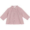 Aloe Baby Shirt, Burgundy Check - Shirts - 1 - thumbnail